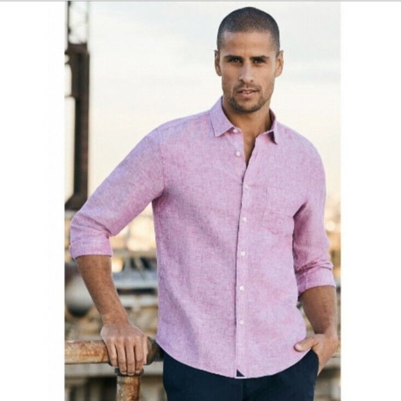 UNTUCKit Other - UNTUCKit Wrinkle-Resistent Linen Blend Laleure Slim Fit Button Down Shirt Size M